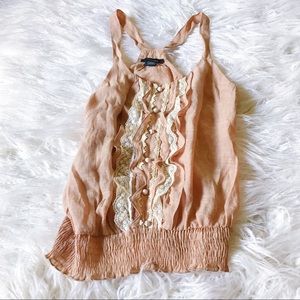 Lacy Creme Frilled Blouse